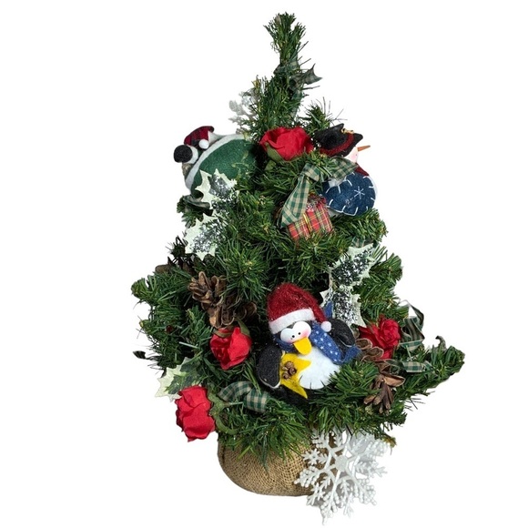 Christmas Tree Old World Vintage Hand Made Tabletop Vintage Decorated 21 inches - Picture 5 of 14